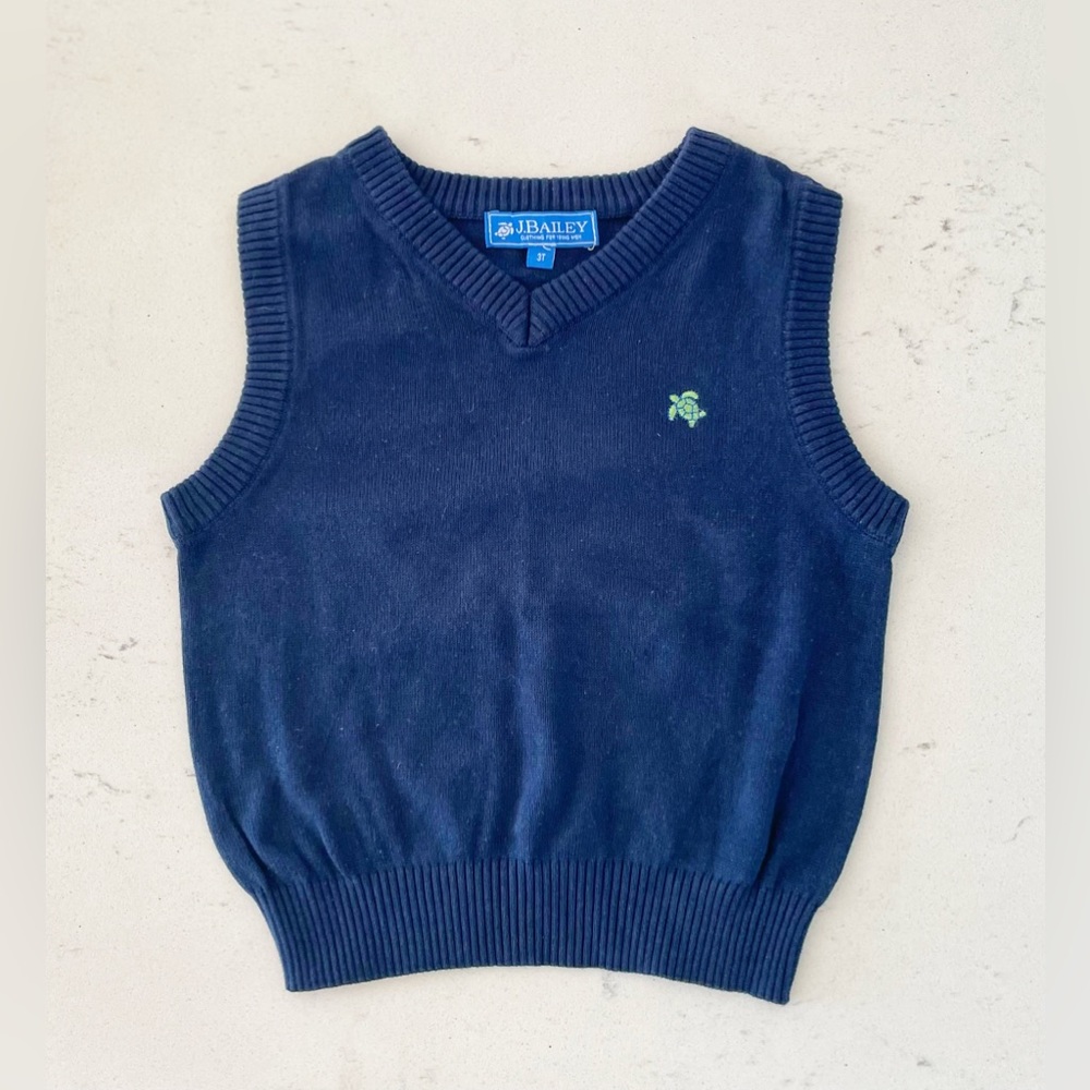 J.Bailey Navy Blue Boy’s Turtle Vest Size 3T